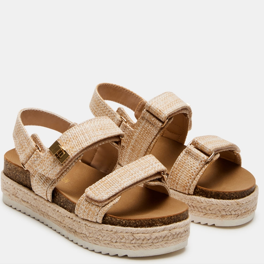 Kids' Bigmona Raffia Steve Madden kids or women's summer sandals beige